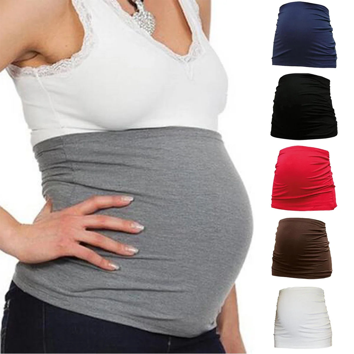New Belly Band with Pants Extenders for Pregnancy and Postpartum, Maternity Shirts Clothing Extender