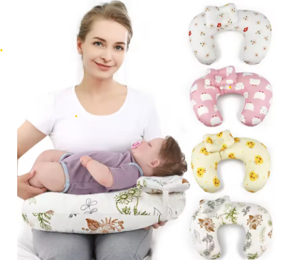 Nursing Pillow U-Shaped - Multifunctional with Removable, Machine Washable Cover - Waist & Neck Support for Breastfeeding