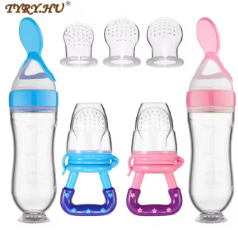 4PCS Baby Spoon Bottle Feeder Dropper Silicone Spoons for Feeding Medicine Kids Toddler Cutlery Utensils Children Accessories